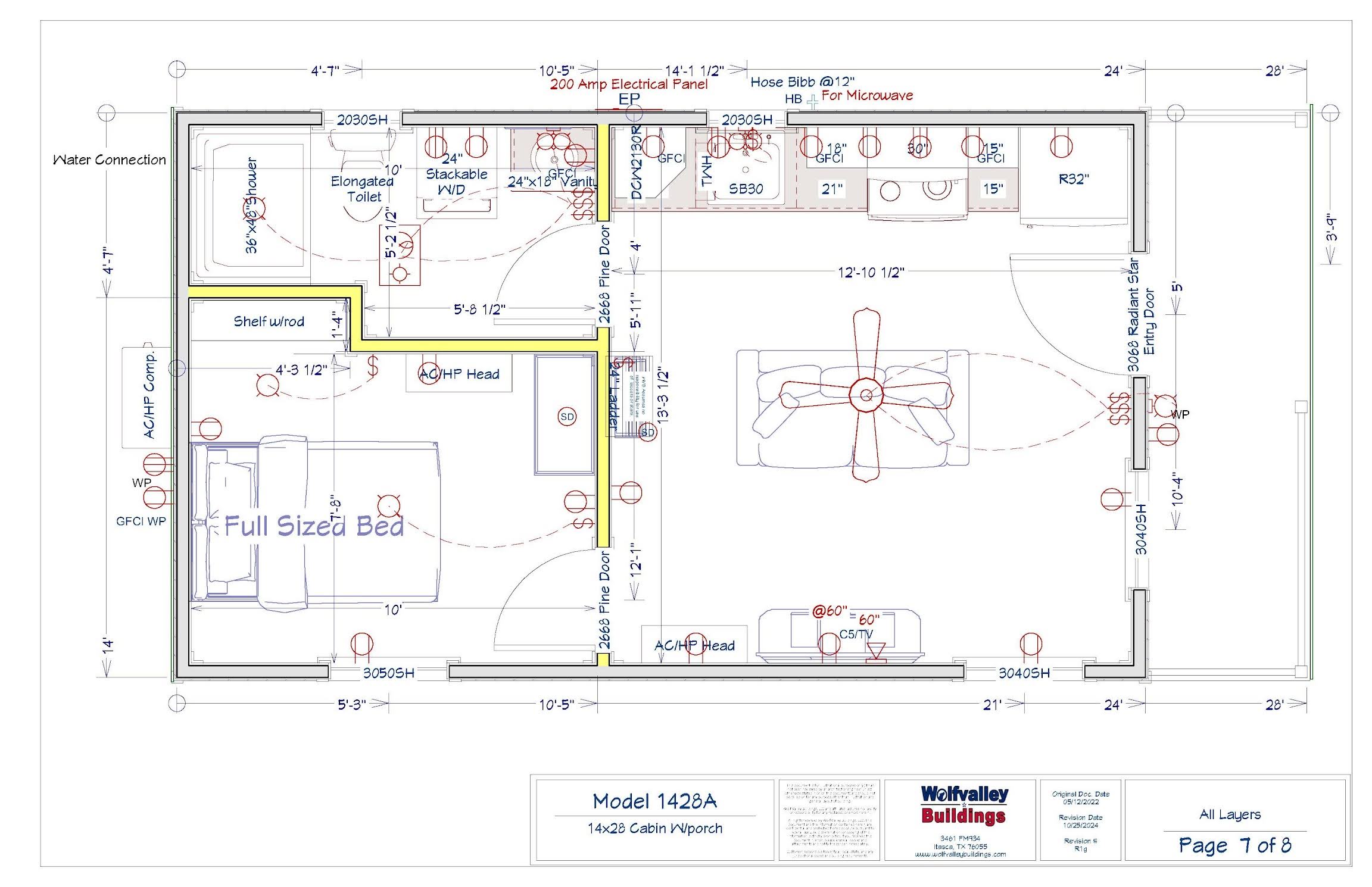 14x28 Porch Tiny Home floor plan