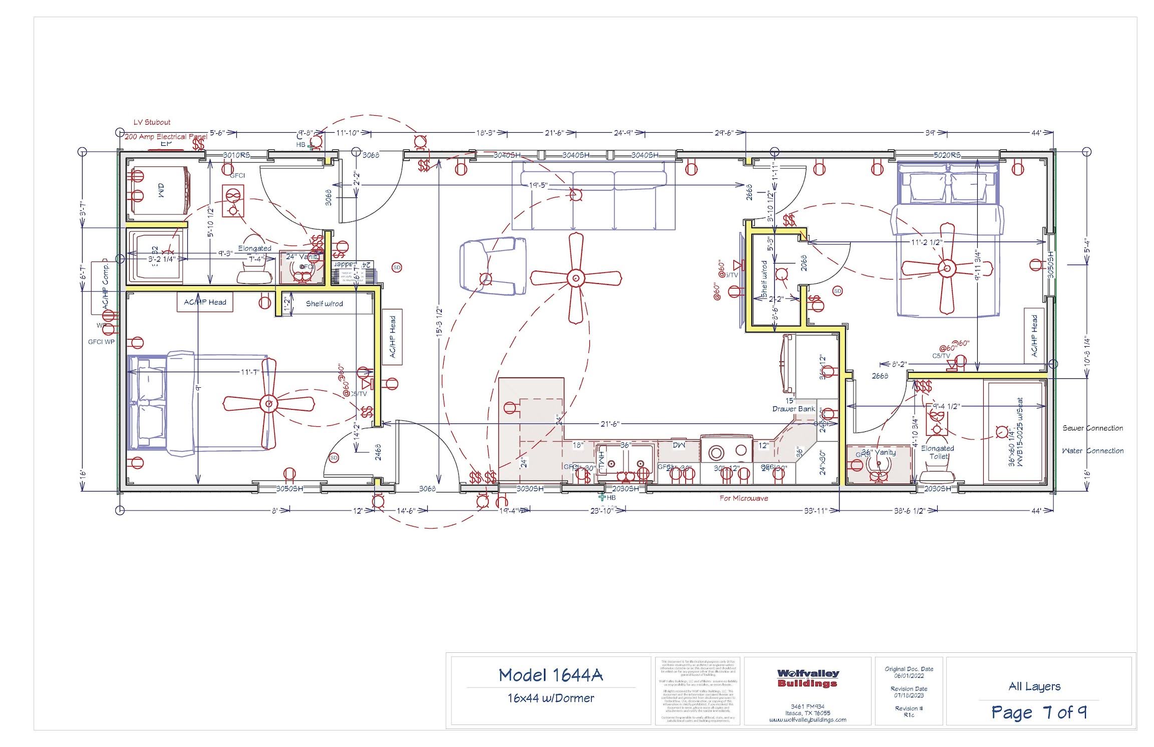 16x44 Hamilton floor plan