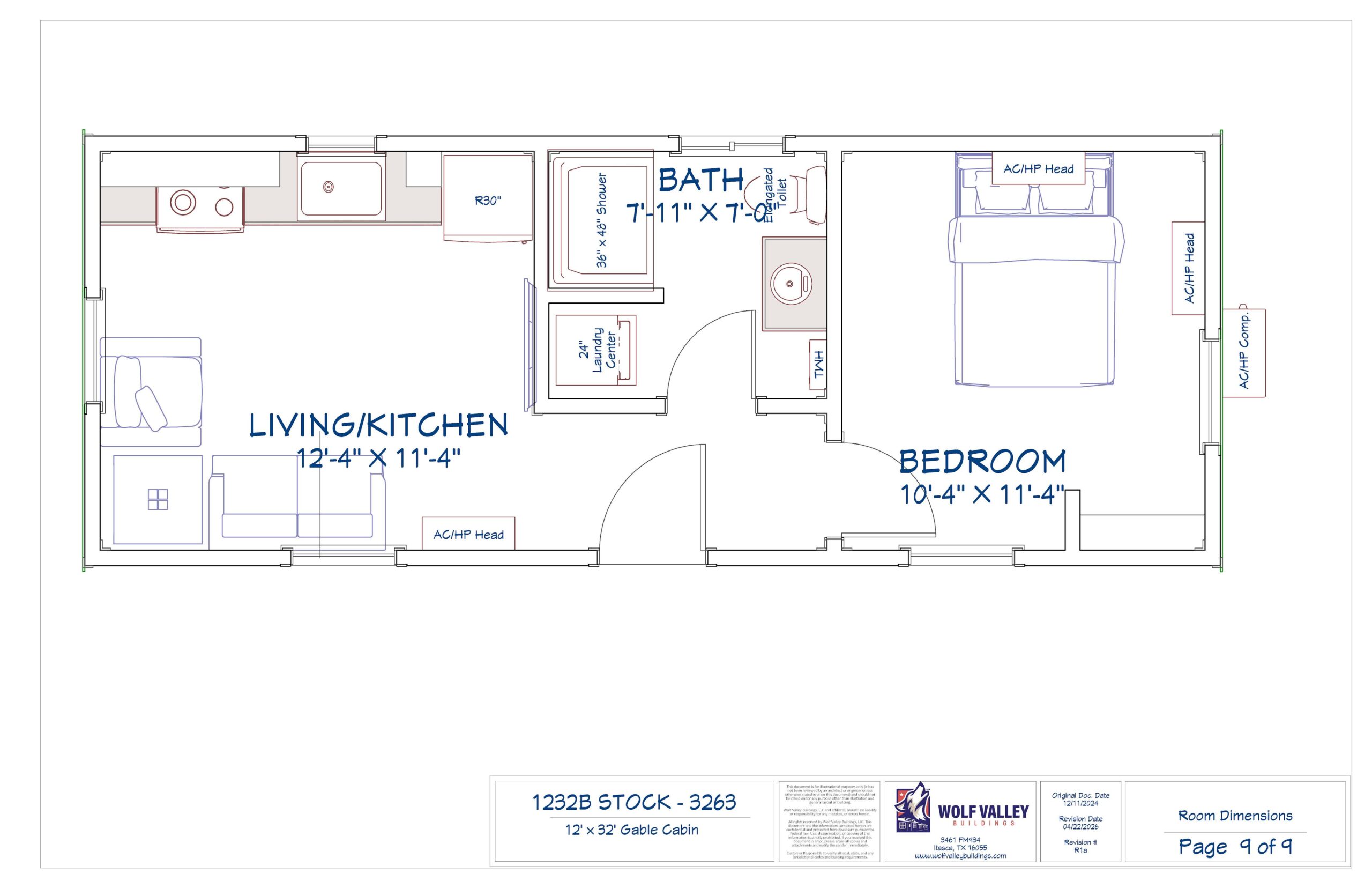 12x32 - 1bed-1bath Efficiency Cabin Model (384 sq.ft) - Image 17